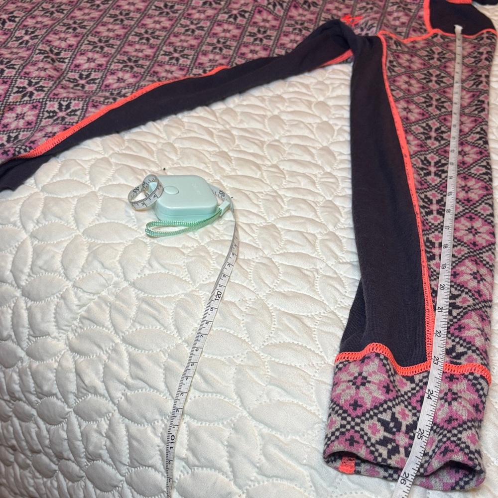 Kari Traa Pink and Black Wool Patterned Half-Zip Hoodie - Picture 9 of 10